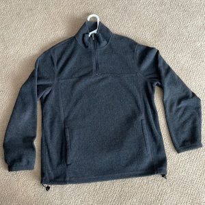 Mens gray 3/4 zip fleece